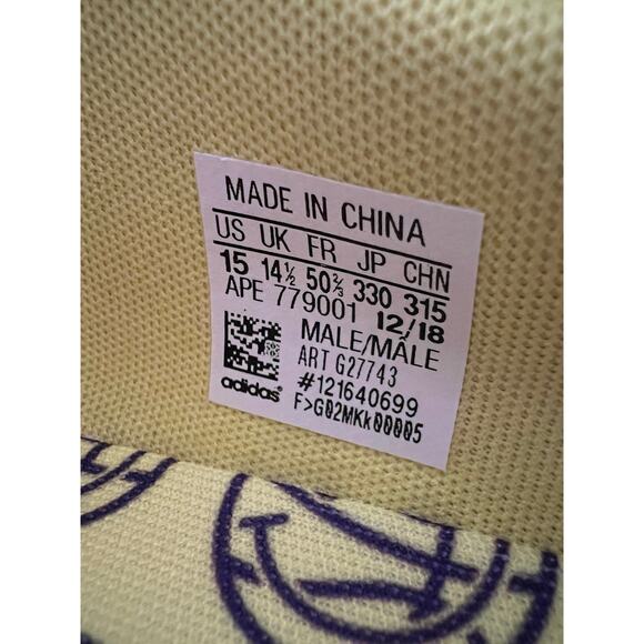 Adidas Marquee Boost Low Yellow/Purple Basketball Men's G27743 Size 15 - Picture 3 of 12